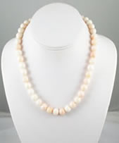 Angel skin coral necklace