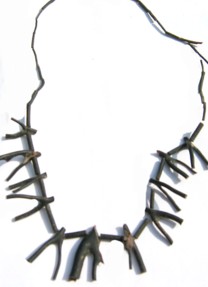 Raw black coral strand