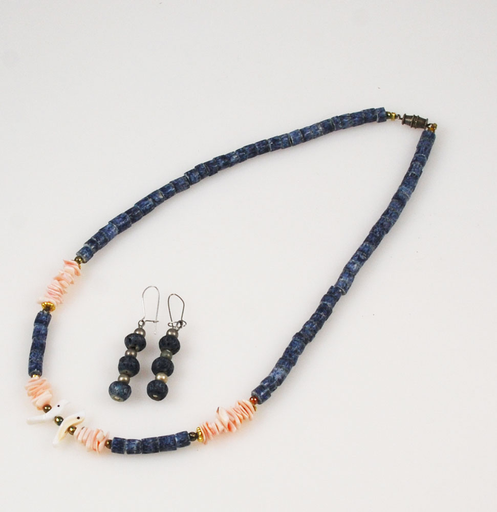 Blue Coral Neckalace Set