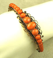 Vintage coral bangle bracelet